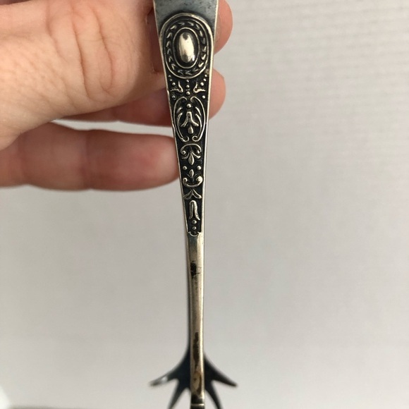 Antique Silverplate Talon Sugar Cube Tongs - Picture 6 of 15